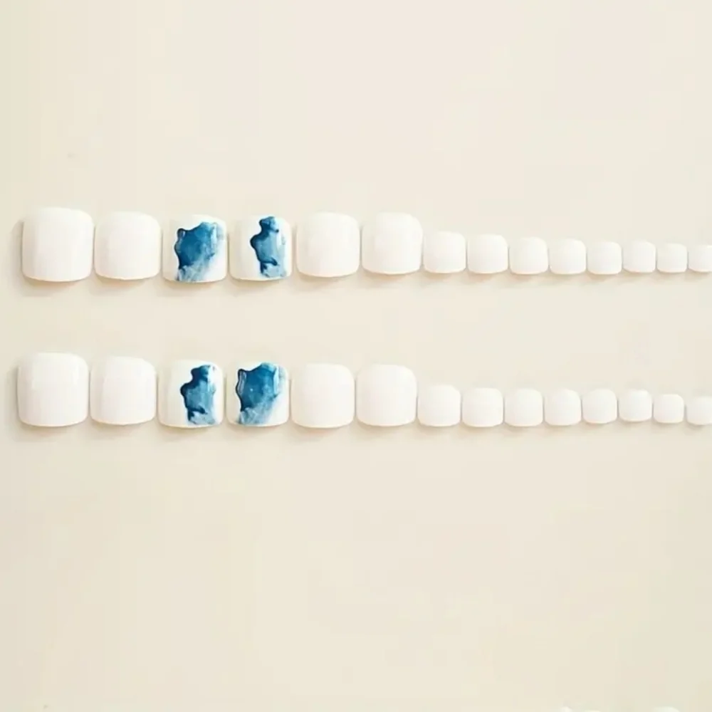 24 Pieces Fake Toe Press On Nails